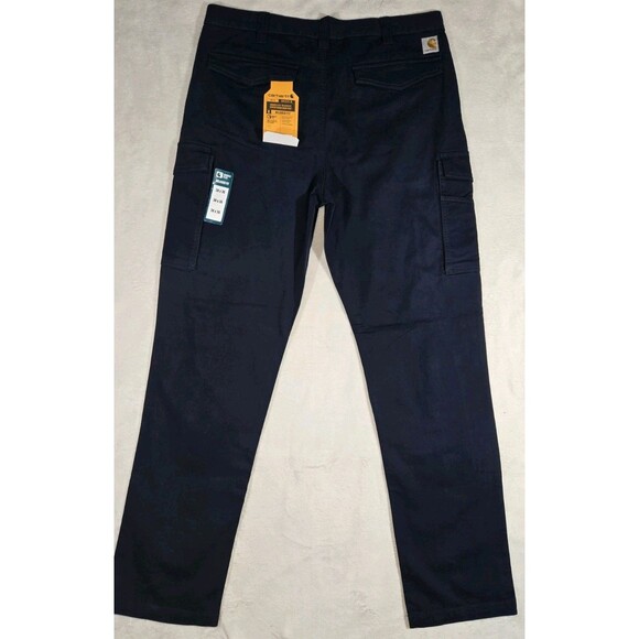 Carhartt Cargo Work Pants Blue Canvas Rugged Flex Relaxed Fit Mens 38x36 - Picture 3 of 16